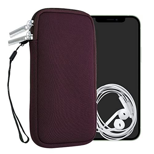 kwmobile Tasje voor smartphones XL - 6,7/6,8" - Insteekhoesje neopreen bordeaux-violet - 17,2 x 8,4 cm