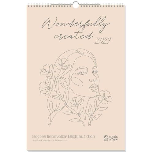 Wonderfully Kawohl Verlag GmbH & Co. KG Wonderfully created 2027: Gottes liebevoller Blick auf dich - Line-Art-Kalender mit Bibelworten