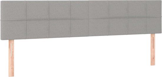 vidaXL Hoofdbord 160x5x78/88 cm stof lichtgrijs