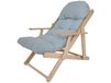 HOMCOM Fauteuil de salon en bois pliable inclinable capitonné