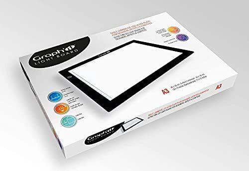 graph'it GI00221 LED-lamp, ultraplat, acryl, wit, zwarte rand, A3