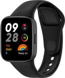 By Qubix Qubix Siliconen bandje Zwart Geschikt voor Xiaomi Redmi Watch 3