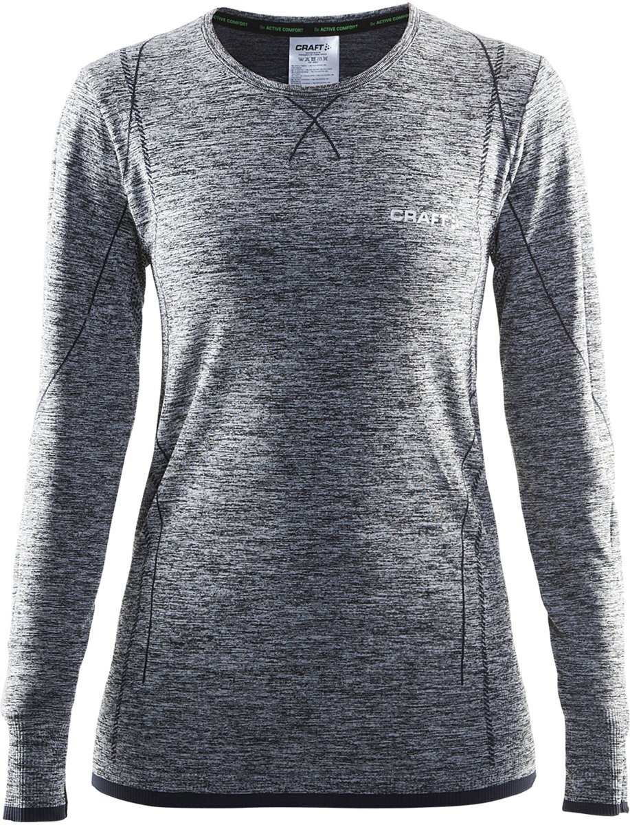 Craft Active Comfort Rn Ls W 1903714 Sportshirt Black Dames Maat XS