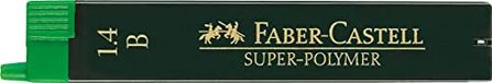Faber-Castell 121411 - fijne vulling super polymeer, 1,4 mm, hardheid B, 6 vullingen in doos
