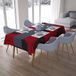 Bonamaison Tafelkleed, Anti-Mold, Sneldrogend, Waterdicht, 100% Polyester Tafellaken, rood Zwart, 140 x 200 Cm - Ontworpen en Vervaardigd in Turkije