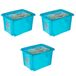keeeper Paw Patrol-opbergbak karolina met deksel, stapelbaar en draaibaar, voor kinderen, 30 l, blauw (Fresh Blue), transparant, 3 stuks