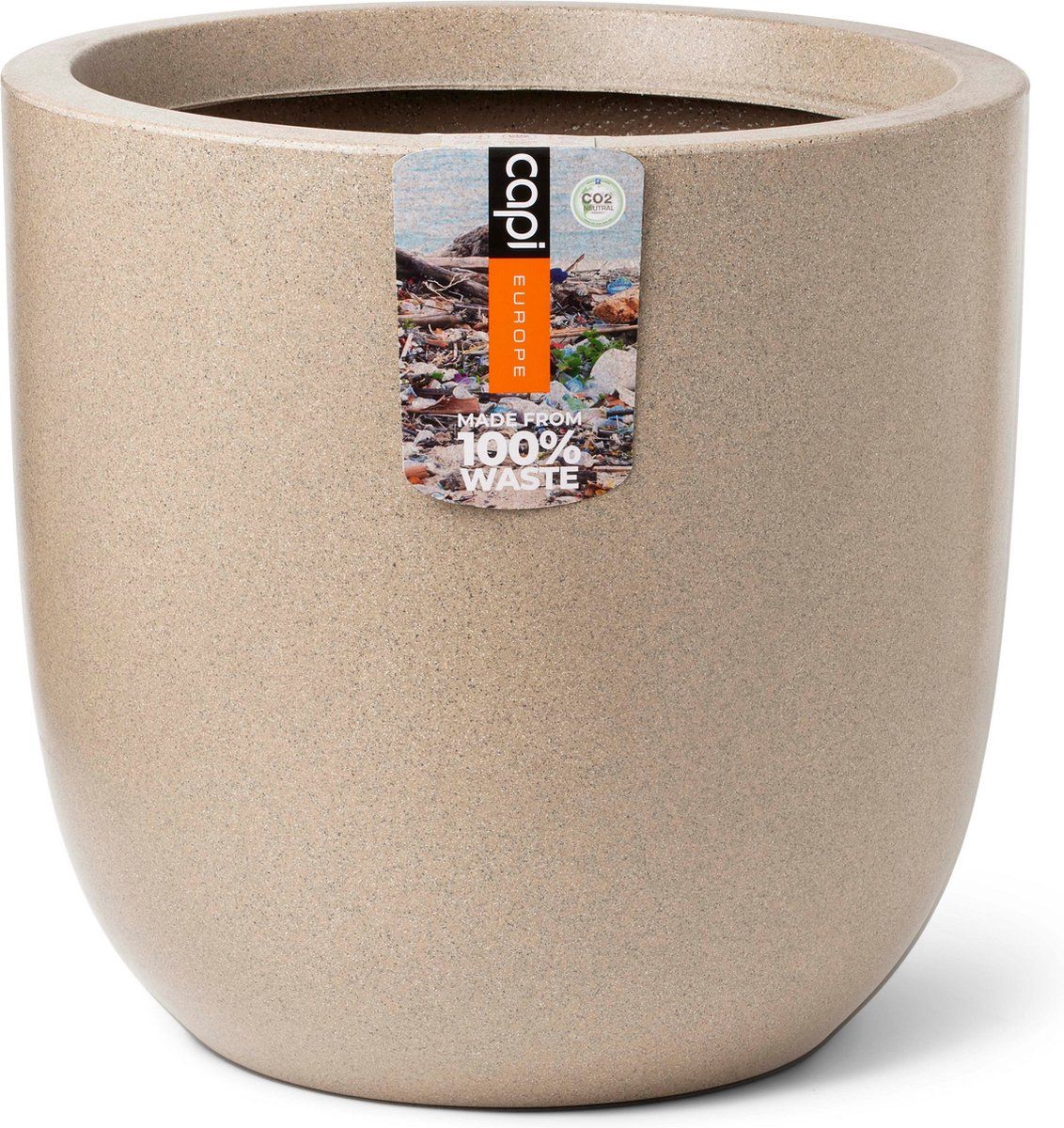Capi Europe Bloempot bol Waste Smooth NL - 43x41 - Terrazzo Beige - KTB933