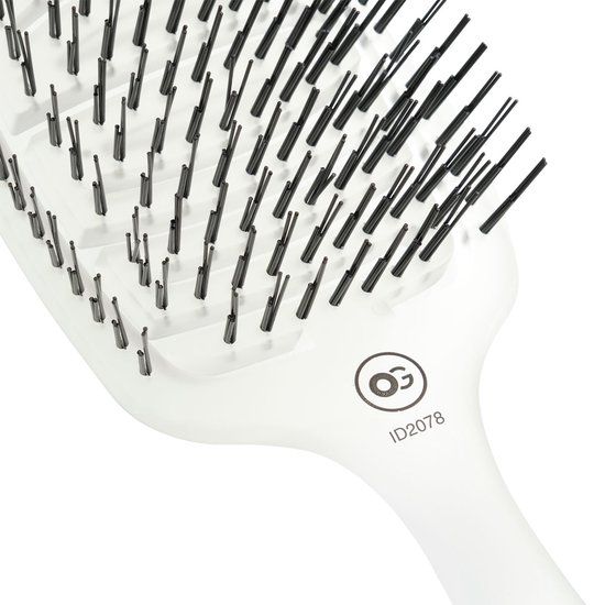 Olivia Garden Care Flex Haarborstel - Fijn Haar - Ice White - Zwart