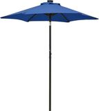 vidaXL Parasol met LED-verlichting 200x211 cm aluminium azuurblauw