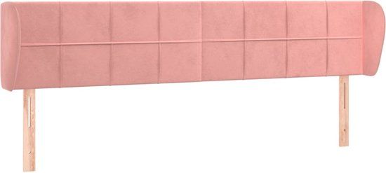 vidaXL Hoofdbord met randen 183x23x78/88 cm fluweel roze
