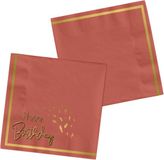 Folat Servetten Golden Dusk Roze 33 x 33 cm - 20 stuks