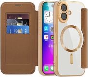 Techsuit Hoesje geschikt voor Apple iPhone 17 - SmartMag Book Wallet Case - Geschikt voor MagSafe - Bruin