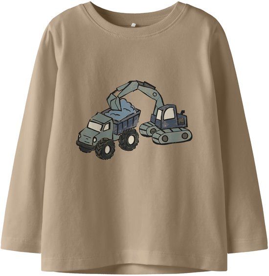 NAME IT Jongens Lange Mouwen T-shirt 122/128 Beige Katoen