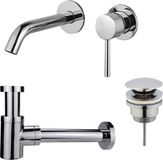 FortiFura Calvi Wastafelkraanset - Inbouw - Messing - Chroom