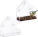 Relaxdays Decoratieve raam voederhuisjes voor vogels - set van 2 - kunststof - transparant