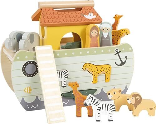Small Foot Ark van Noach "Safari", houten speelgoed met 15 dierenfiguren, voor kinderen vanaf 12 maanden, 12456