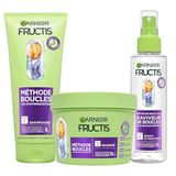 Garnier Fructis Methode Loop Routine 3 Producten Krullend Haar | Shampoo voor maskerspray, hyaluronzuur en shea, hydratatie 72 uur, definitie 48 uur, lichte textuur