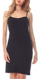 Merry Style Dames Onderjurk - Nachthemd - kort - V-neck - verstelbare Spaghetti bandjes - Viscose - Zwart - M