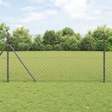 vidaXL Gaashek met grondbevestiging 25 x 1,4 m PVC-Coated Staal Grijs
