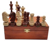 Jeu d'échecs Staunton, bois, 32 pièces, 21x15x8 cm