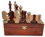 Jeu d'échecs Staunton, bois, 32 pièces, 21x15x8 cm