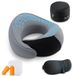Unyqoos® Coussin de voyage confortable en mousse à mémoire de forme avec masque de sommeil et bouchons d'oreilles