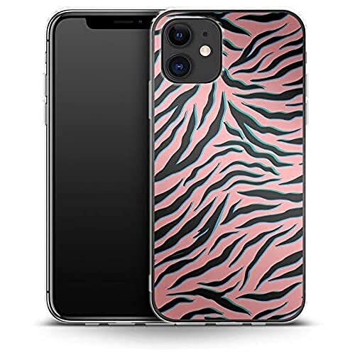 caseable caseable Apple iPhone 11 telefoonhoes - siliconen beschermhoes - schokabsorberend & krasbestendig oppervlak - kleurrijk design - roze zebra - dierenprint