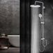 Merkloos Roestvrij-stalen douchekolom hydromassage regendouche 23 cm handdouche regendouche zonder kraan