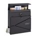 Relaxdays Brievenbus met krantenvak, HBT 37 x 37 x 11 cm, 2 sleutels, staal, modern, met motief, zwart