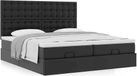 Prolenta Maison Exclusive - Ottoman bedframe met matras, zwart, 200x200 cm, kunstleer
