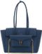 Coccinelle Leren shopper schoudertas Double Beat Grained Leather Handbag Deep Blue