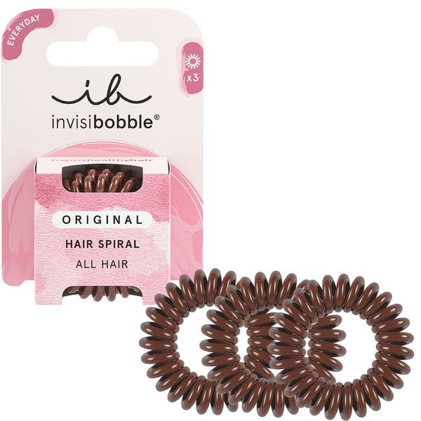 invisibobble ORIGINAL Pretzel Brown Hair Ribbon - 3 Pieces
