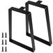 Jeu de 2 pieds de table - Forme trapézoïdale - Métal - Noir - 35 cm
