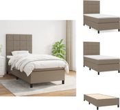 vidaXL Boxspring met matras stof taupe 90x200 cm