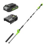 Greenworks 24V Accu Heggenschaar Met Deelbare Schacht, Dubbele Mes Bladen Van 51 Cm, Bladsneden Tot 28 Mm, 112.5 Graden Draaibare Kop, 3200 Spm, 2Ah Accu En Oplader Ph24B211-01