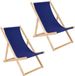 Sonstige Lot de 2 chaises longues pliantes bleues en bois