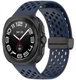Wigento Samsung Galaxy Watch Ultra 47mm: siliconen horlogeband met magnetische sluiting, vervanging, donkerblauw