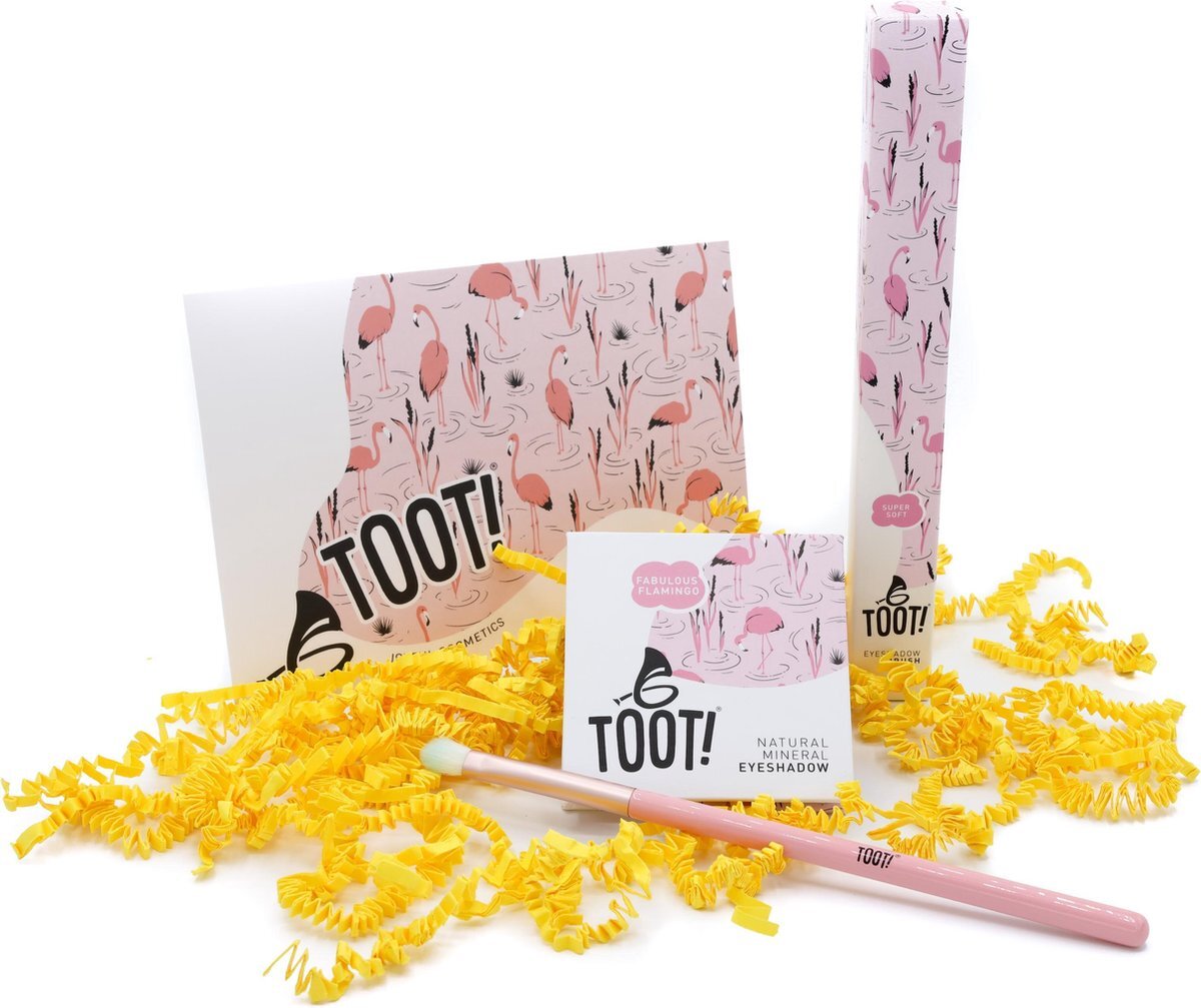 TOOT! - Natural Make-up for Kids TOOT! Natuurlijke Kinder Make-up Set - Flamingo - Oogschaduw & Kwast