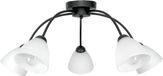 JAGNA Plafondlamp, noir, abat-jour en verre, blanc. Modèle : 15-310