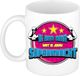 Bellatio Decorations Cadeau koffie/thee mok voor oma - geweldige oma - roze - keramiek - 300 ml