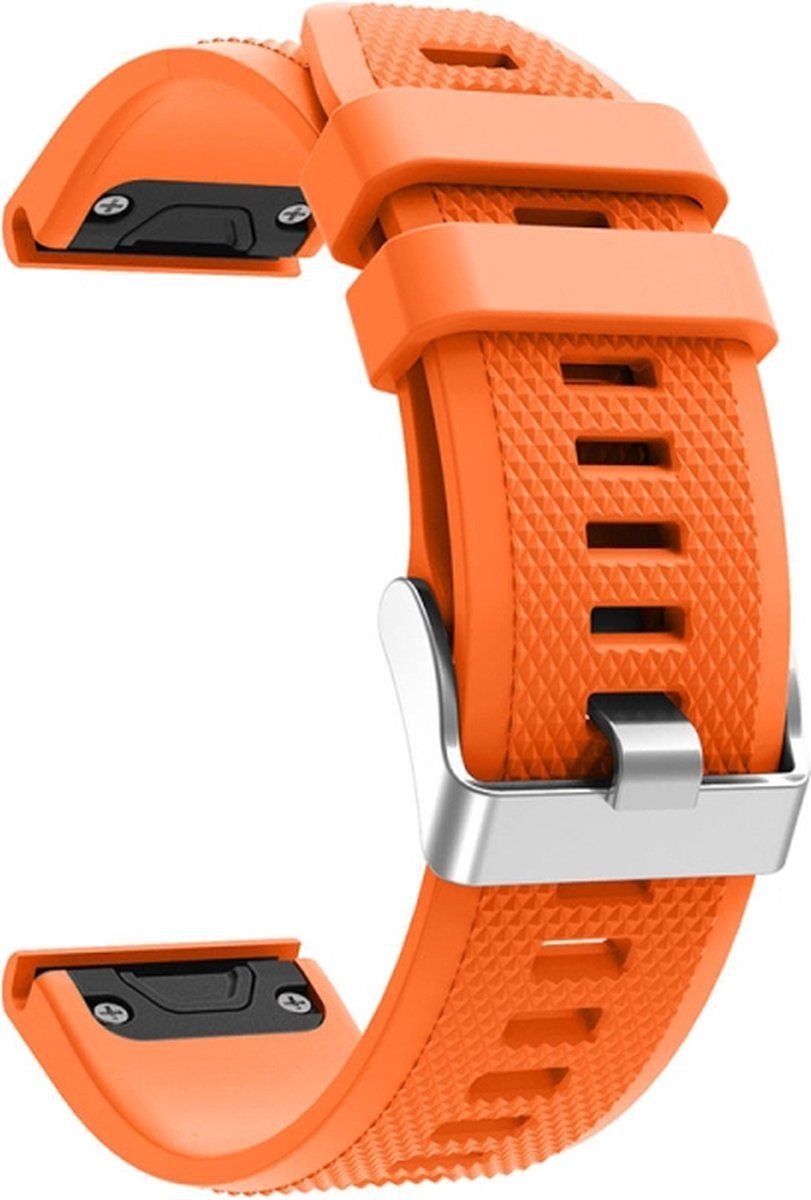 Intercella Siliconen bandje - geschikt voor Garmin Fenix 5/5 Plus/6/7/7 Pro/Forerunner 935/945/Quatix 5/Approach S60/S62 - oranje