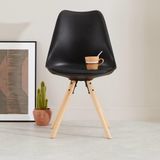 Home Eetkamerstoel Woody Zwart