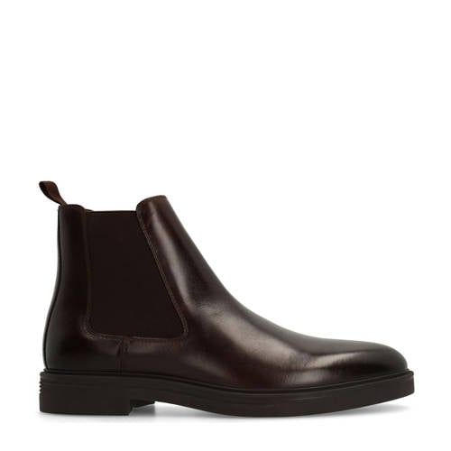 Manfield leren chelsea boots bruin