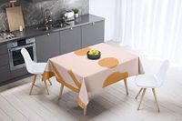 Bonamaison Tafelkleed, Anti-Mold, Sneldrogend, Waterdicht, 100% Polyester Tafellaken, Oranje, gebroken wit, 140 x 140 Cm - Ontworpen en Vervaardigd in Turkije