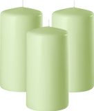Enlightening Candles Bougie cylindrique - 3x - bougie conique - vert clair - D6 x H15 cm - 58 heures de combustion