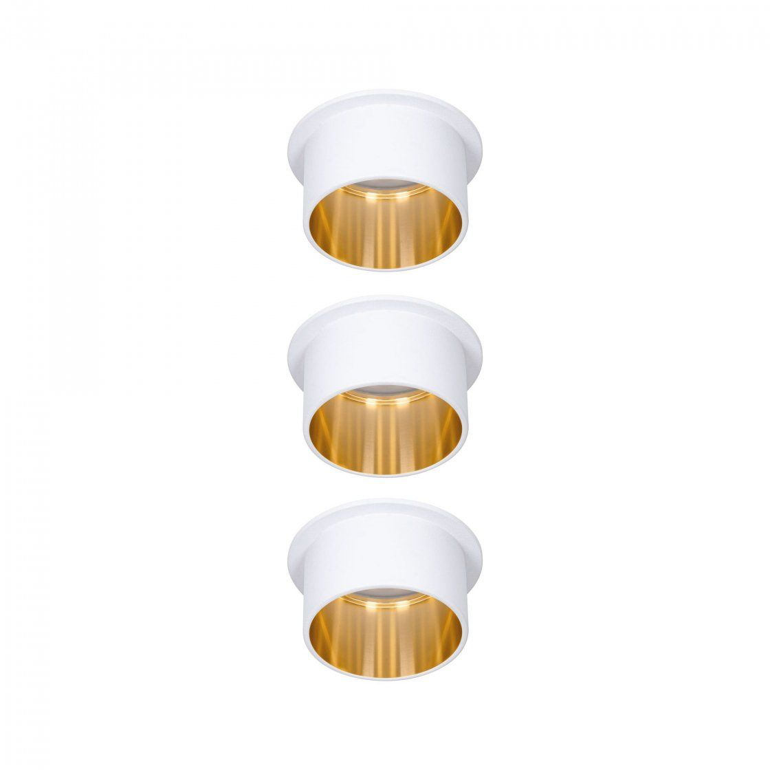 Paulmann Gil Coin - Spot - 470lm - 41W Equivalent - Dimmable - Warm White - White/Gold - IP44 - 3-Pack