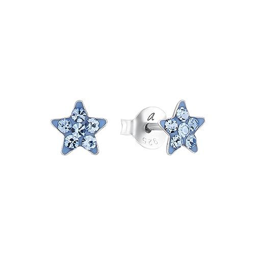 Amor Oorbellen 925 Sterling Zilveren Meisjes Kinderoorbellen - Ster - 0,6 cm