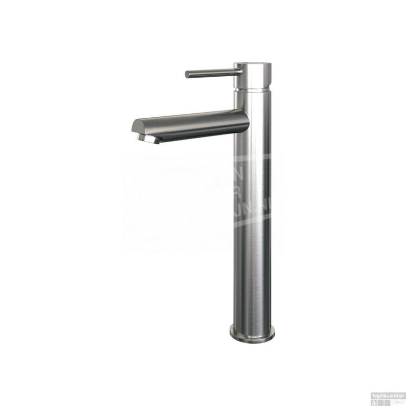 Brauer Wastafelmengkraan Opbouw Verhoogd Geborsteld Nikkel