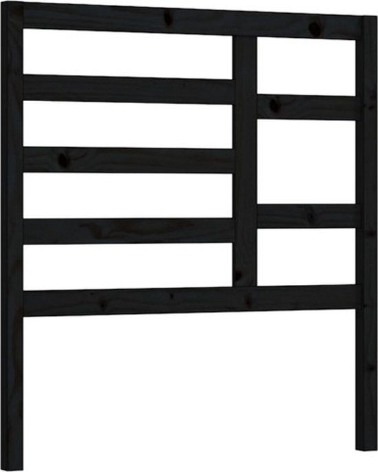 vidaXL Hoofdbord 106x4x104 cm massief grenenhout zwart