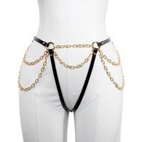Elif Domanic Camelia Bodychain Leren Lingerie Clubwear Maat S